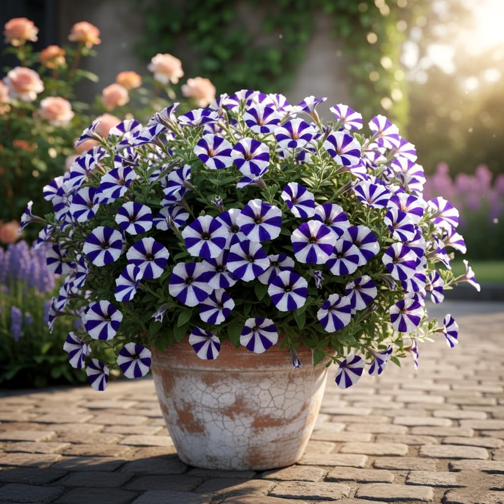 and White Petunia plant