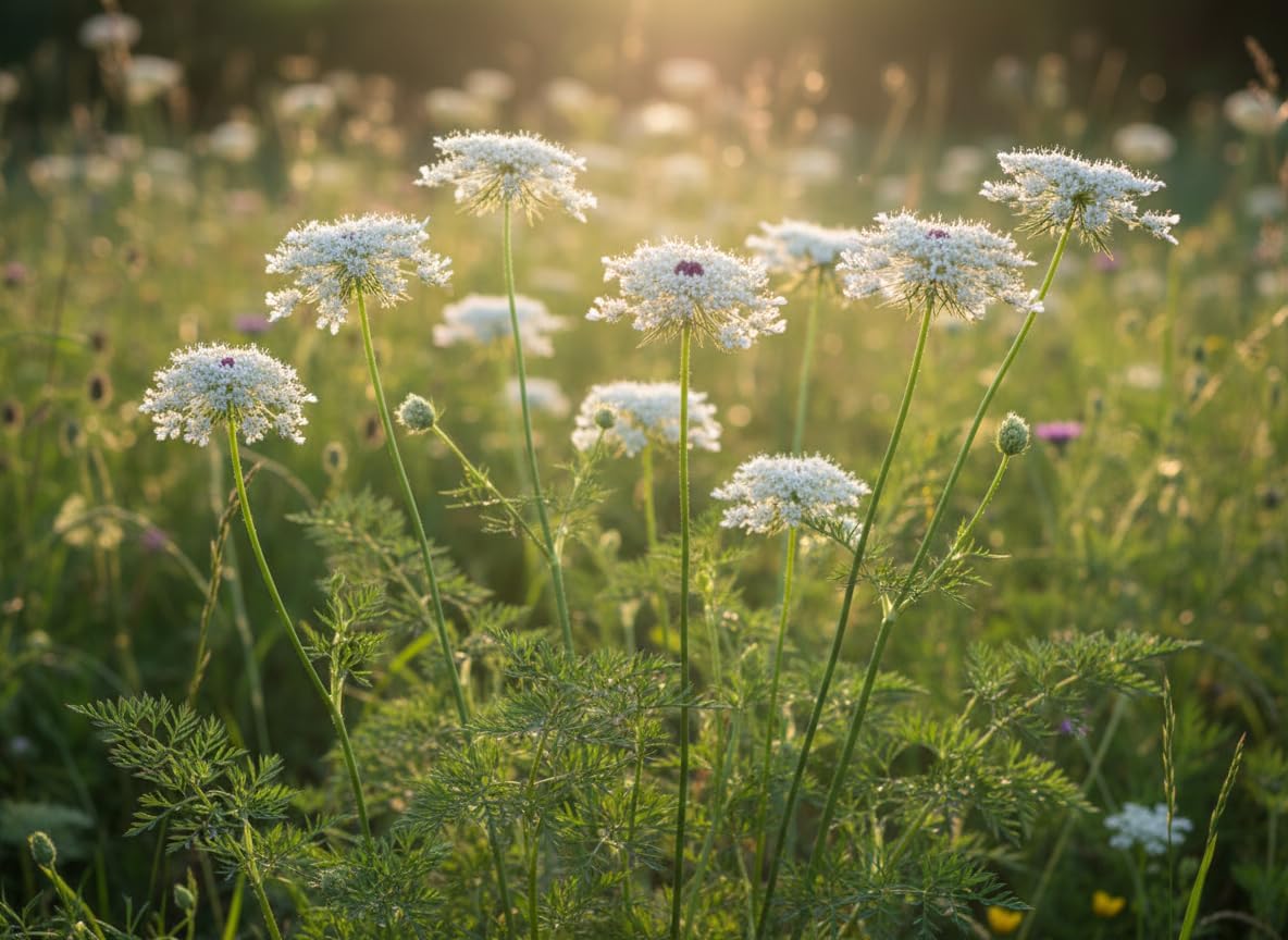 Wild Carrot Zanahoria flower seeds for planting with delicate white blooms