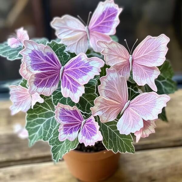 Pink Moonlight Butterfly Begonia ornamental plant with decorative foliage and pink-toned flowers displayed in a garden or indoor growing space.