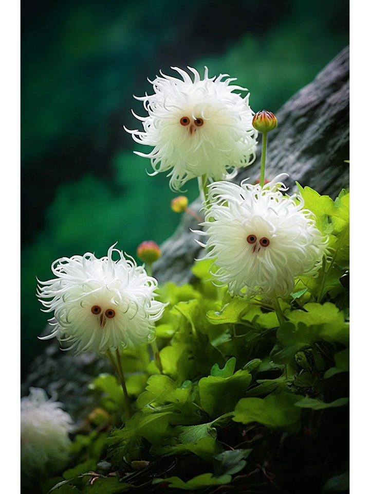 Cat’s Eye Dazzle-Curly White flower variety with white ornamental blooms, photographed for a garden seed product listing.