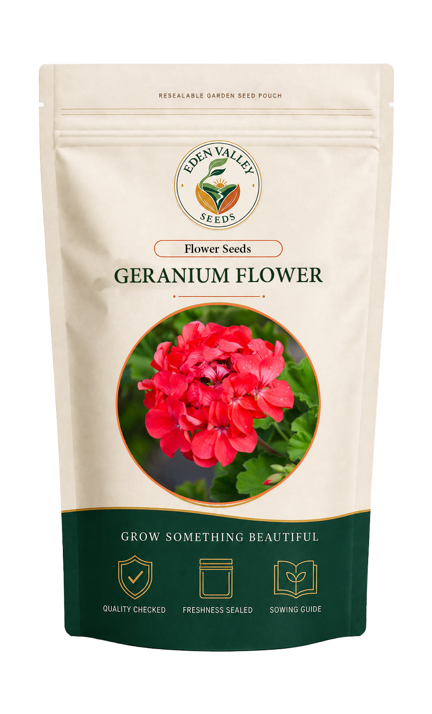 Geranium flowers blooming in a garden