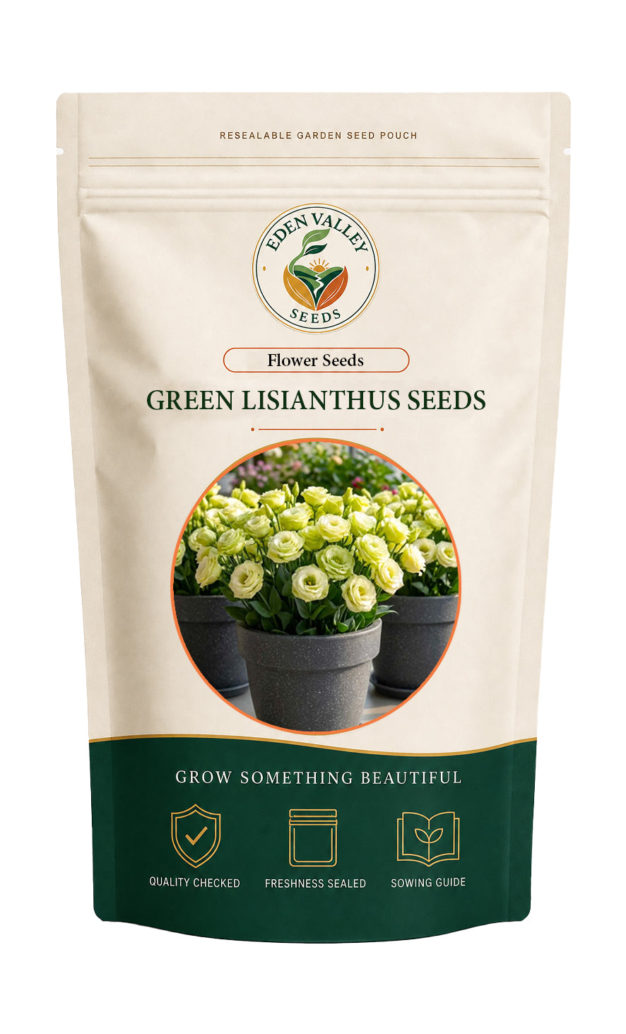 Light Green Lisianthus Flower Seeds with delicate blooms and lush green foliage