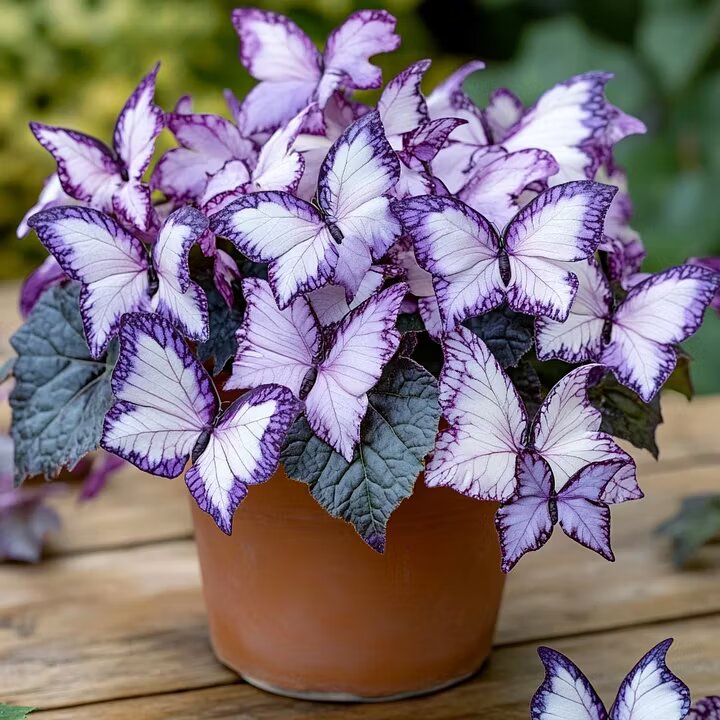 Moonlight Butterfly Begonia flower seeds and ornamental begonia plants with decorative foliage and colorful blooms for containers and sheltered gardens.