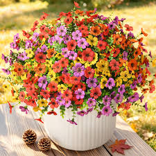 Pink Cascading Blooms on Patio Garden Display