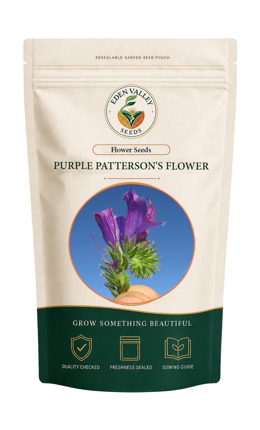 Purple Patterson’s Curse flowering plant in a garden
