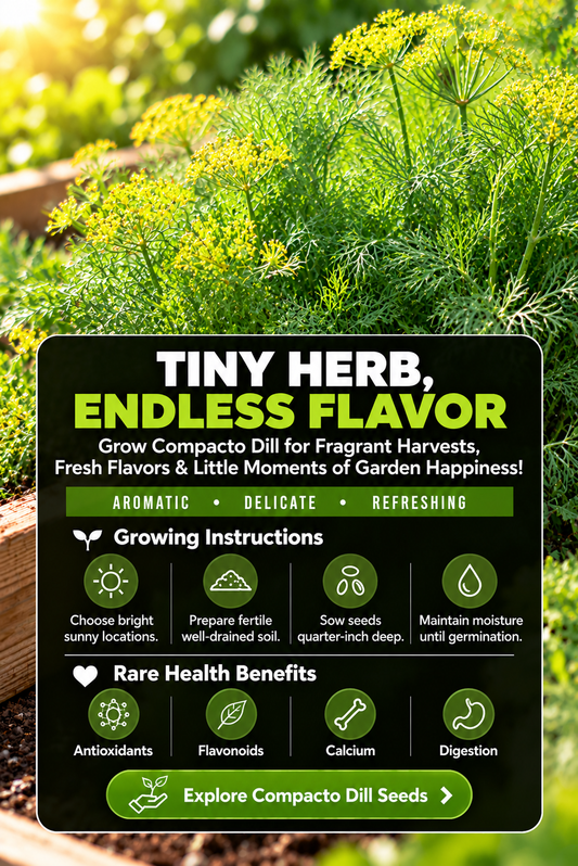 Compacto Dill Herb Seeds for Planting: Grow Fresh, Aromatic Dill in Your Home Garden