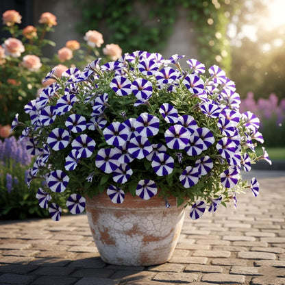 and White Petunia plant