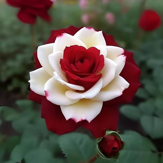 Cream Maroon Rosa plant