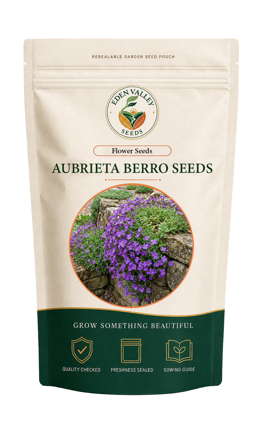 Aubrieta Berro flower seeds for planting with colorful blooming flowers