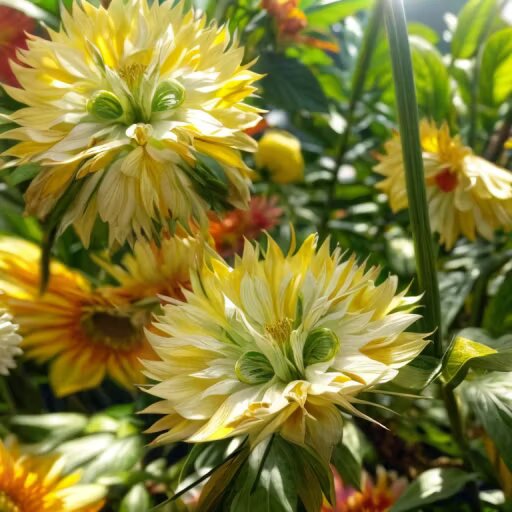Big Face Flower plant growing in a garden with decorative blooms and green foliage, suitable for ornamental flower beds and outdoor garden displays.