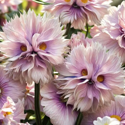 Big Face Flower plant growing in a garden with decorative blooms and green foliage, suitable for ornamental flower beds and outdoor garden displays.