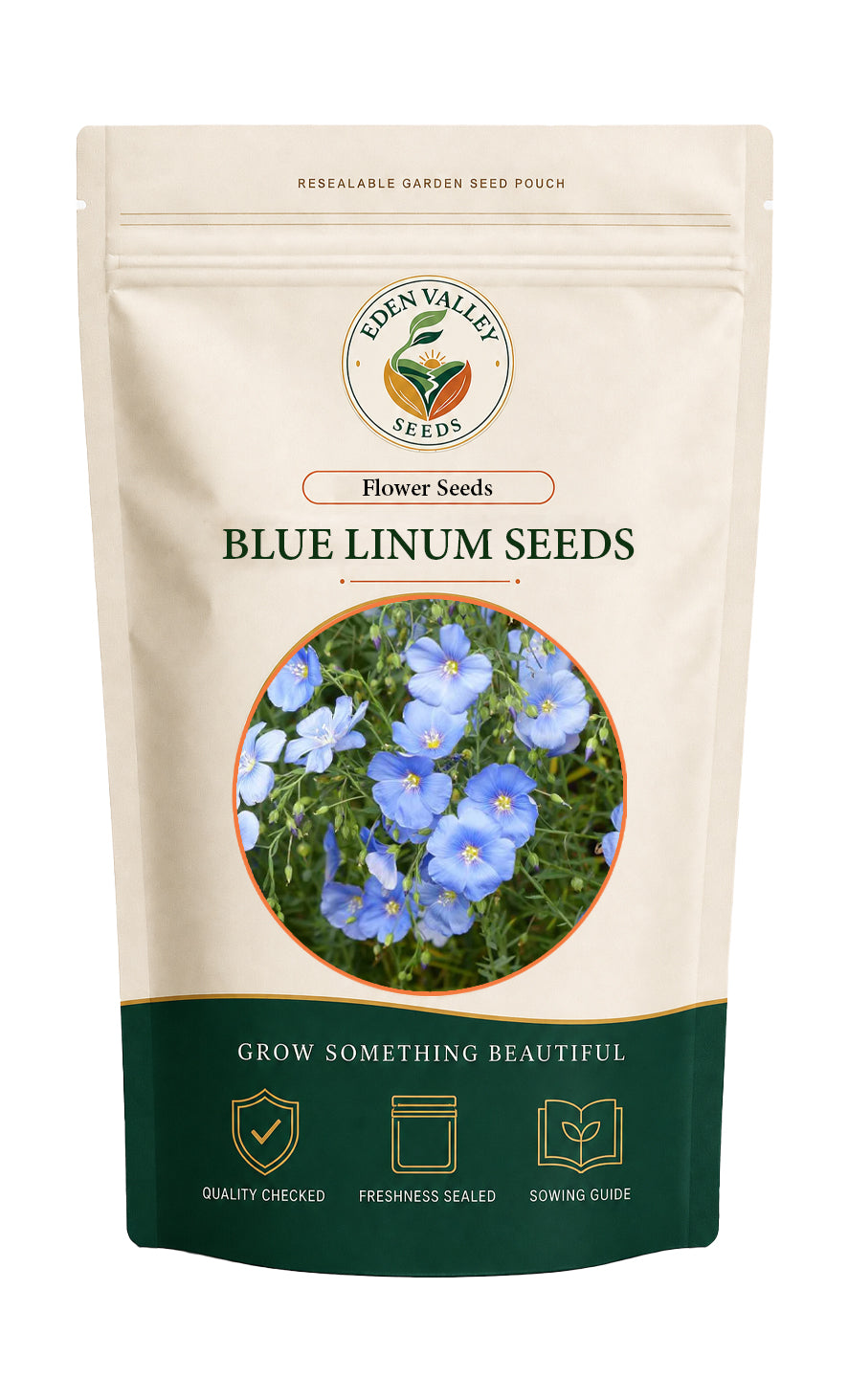 Blue Linum flower seeds for planting with delicate blue blooms