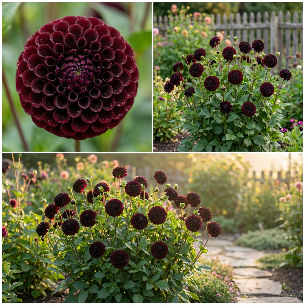 Black Pompon flower seeds