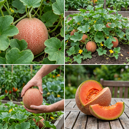 Red Cantaloupe Melon Garden Seeds – Heirloom Summer Variety