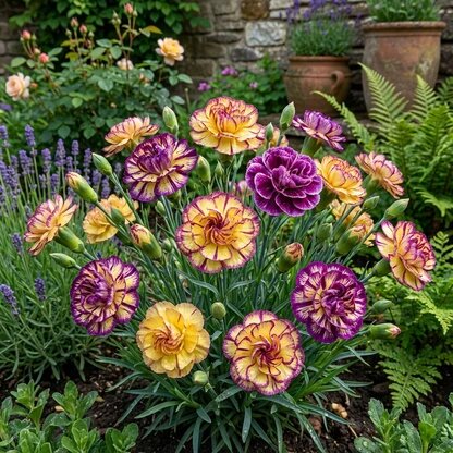 Yellow Purple Carnation Flower Seeds for Planting – Heirloom Non-GMO Long Bloom Garden Seeds