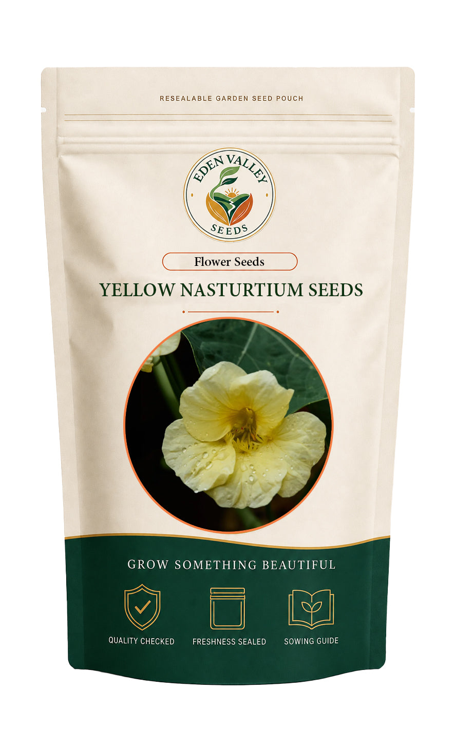 Light Yellow Nasturtium Seeds for Planting with soft yellow flowers for home gardens