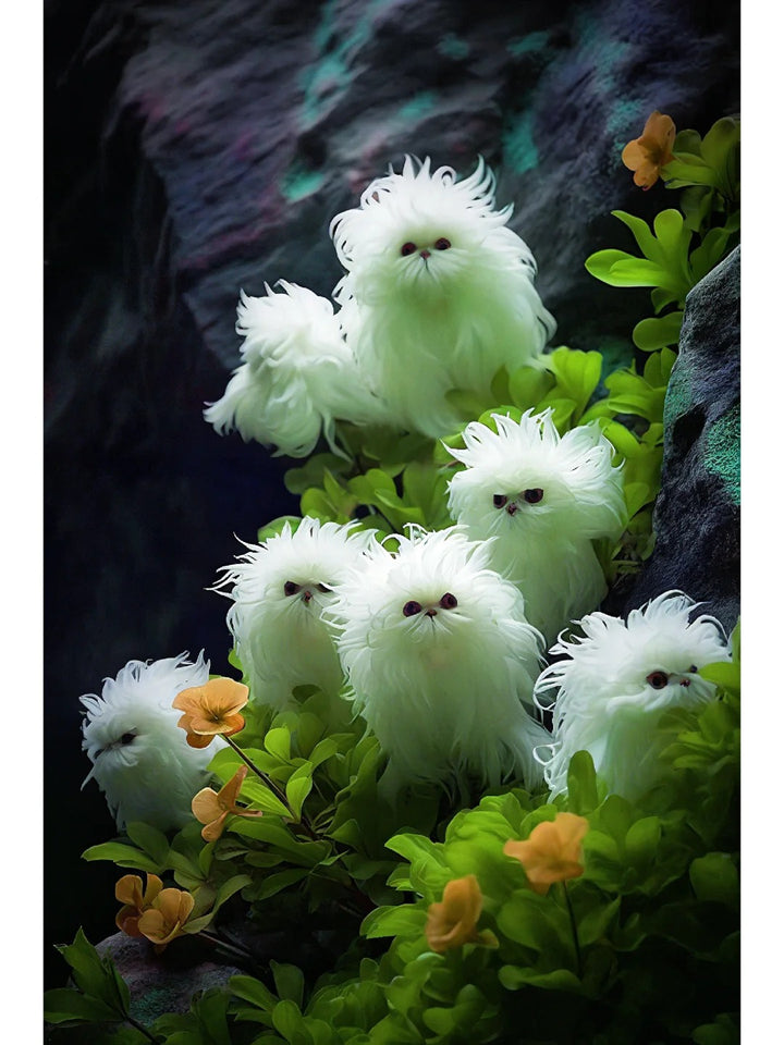 Cat’s Eye Dazzle long-hair curly white flower seeds for planting, featuring delicate white floral characteristics for ornamental garden displays.