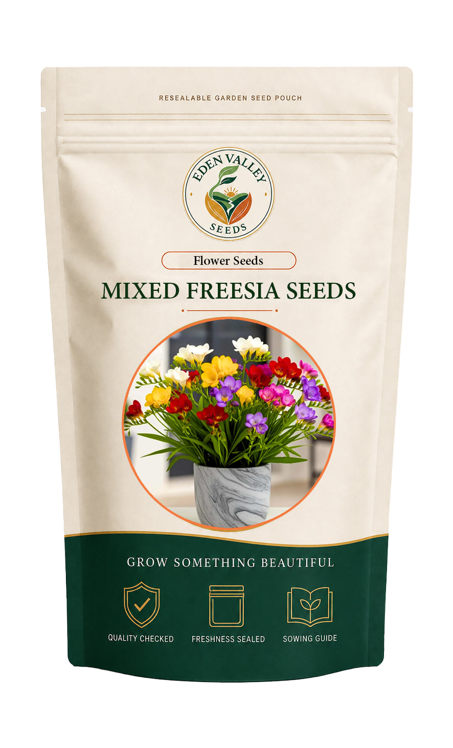 Mixed Freesia Flower Seeds with colorful blooms and slender green foliage