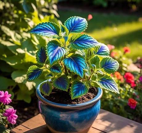 Coleus Plants in Ornamental Patio Containers