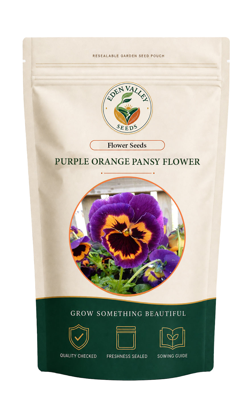 Purple Orange Pansy Flower Seeds for home gardens