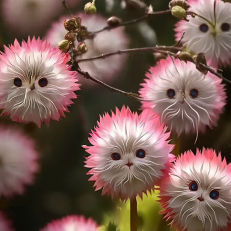Red Cat Face Flower with red petals displayed in a garden setting, illustrating an ornamental flowering plant for home gardens.