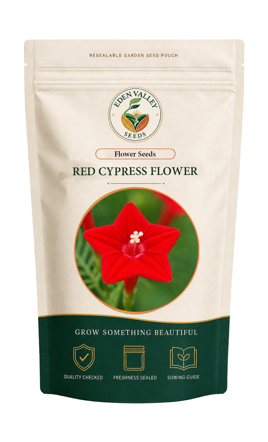 Red Cypress flowers blooming in a garden