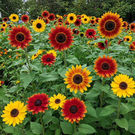 Helianthus Flowers Growing in Pollinator Garden
