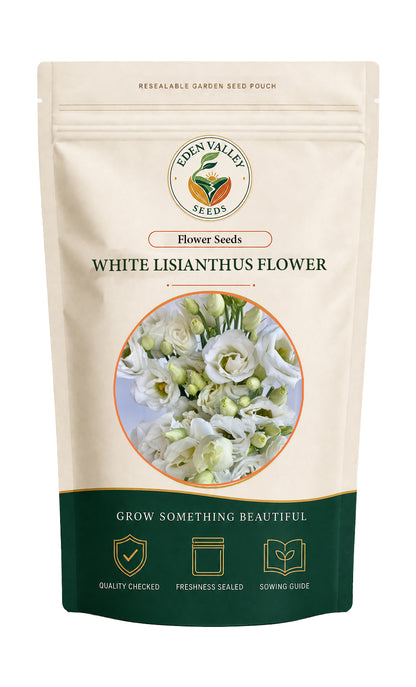 White Lisianthus Flower Seeds for home gardens