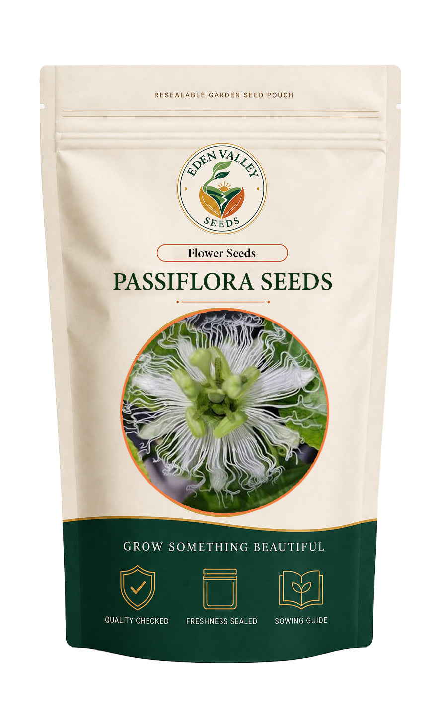 White Passiflora Biflora Seeds for growing ornamental flowering vines in garden spaces
