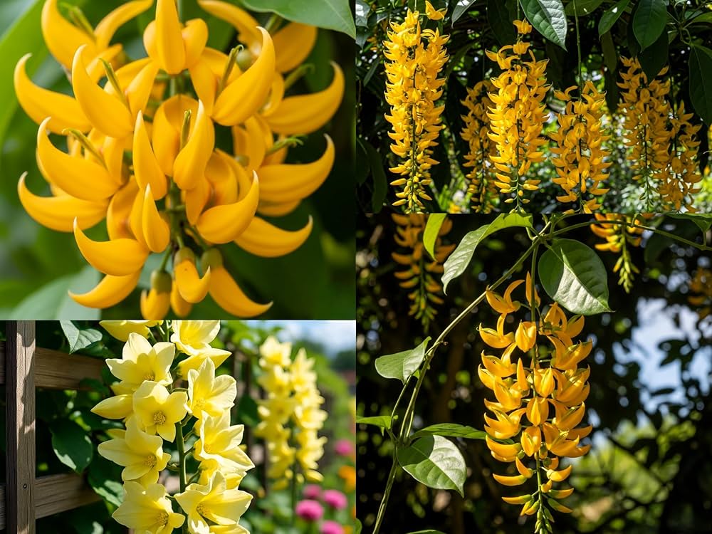Yellow jade vine flower seeds for planting, an exotic tropical climbing vine with distinctive golden-toned blooms.