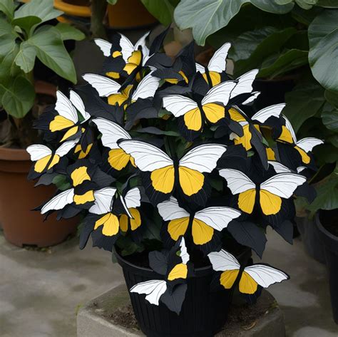Moonlight Butterfly Begonia ornamental plant featuring decorative foliage and yellow, white, and black tones, suitable for indoor displays and shaded garden spaces.