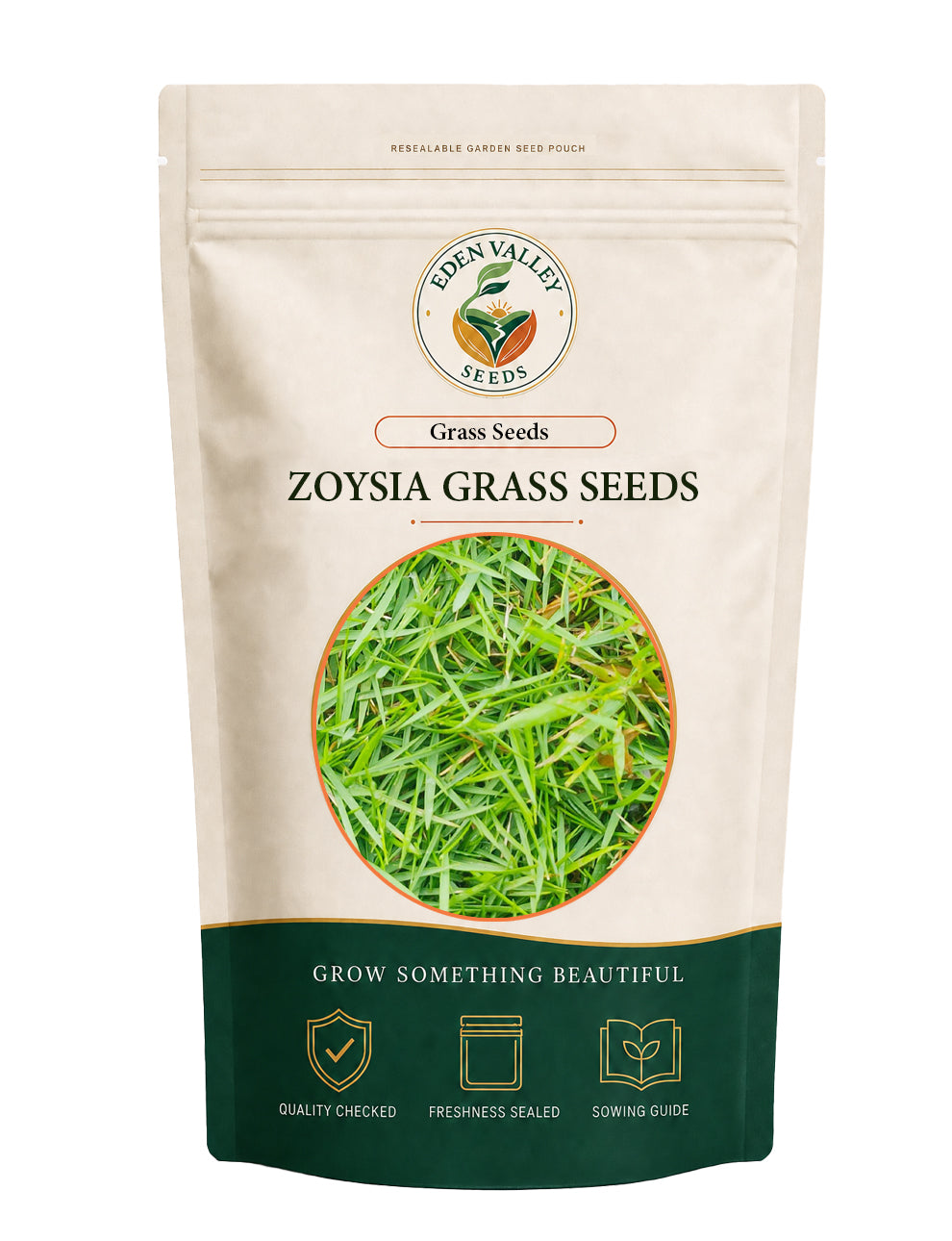 Zoysia Grass Seeds with fine green blades for home lawns and garden spaces
